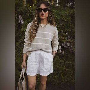 Quince 100% Organic Cotton Striped Crew Sweater